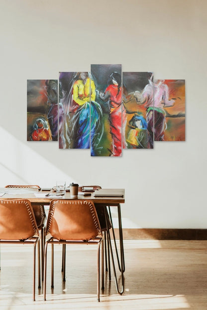 Düşündüren Tablo 5 Parçalı Mdf Tablo 60 x 100