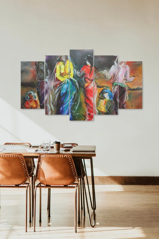 Düşündüren Tablo 5 Parçalı Mdf Tablo 60 x 100