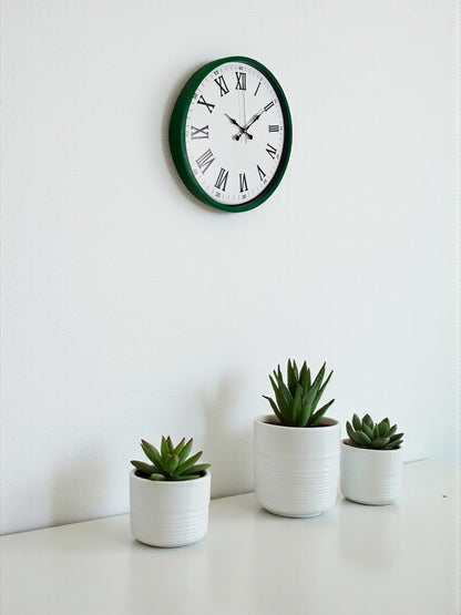 Zentime 36 Cm Yeşil Dekoratif Duvar Saati