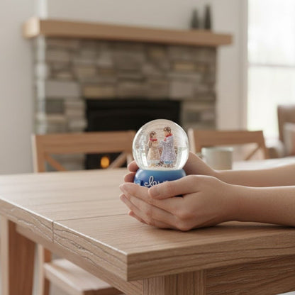 Pilli Işıklı Müzikli Kar Küresi–El Ele Sevgili Figürlü Eğlenceli Masaüstü Biblo, LED Aydınlatmalı Dekoratif Hediyelik Kar Küresi
