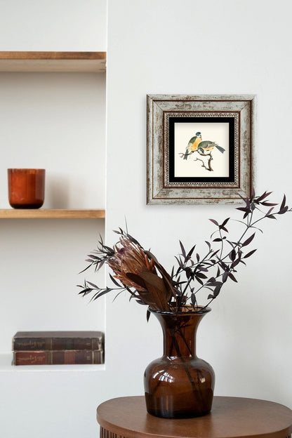 Dalda İki Kuş Çerçeveli Taş Tablo 20 cm