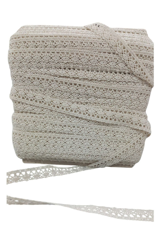 Kopanaki Dantel en 1 cm Göz Model Krem 5 Metre