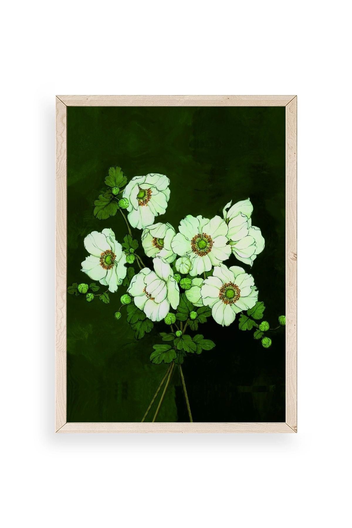 Çiçekler Ahşap Çerçeveli Tablo 17 x 23