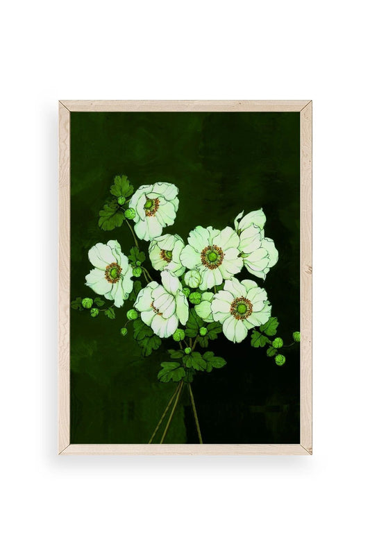 Çiçekler Ahşap Çerçeveli Tablo 17 x 23