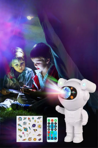 BUFFER® Stickerlı ,Kumandalı ASTRONOT Model Gece Lambası