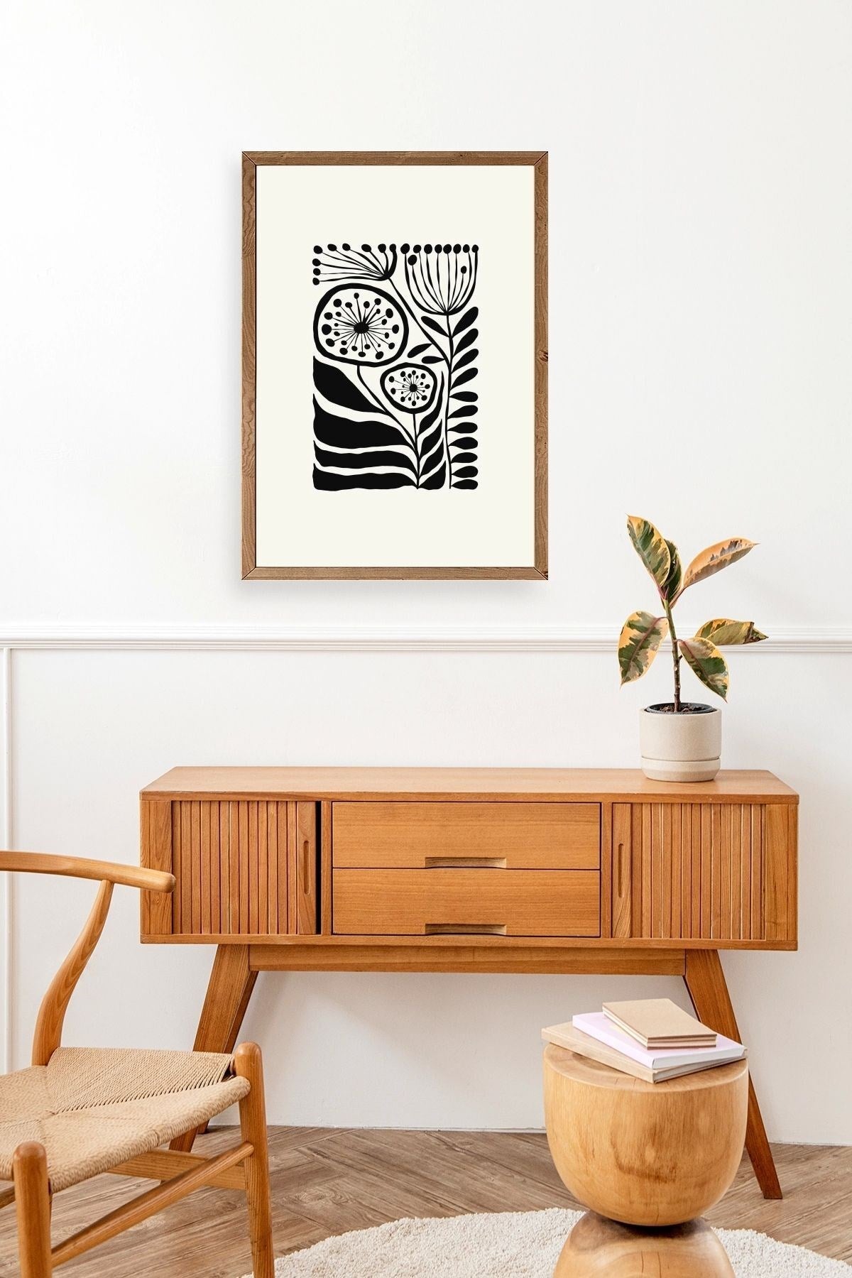 Çiçek Ahşap Çerçeveli Tablo 23 x 30