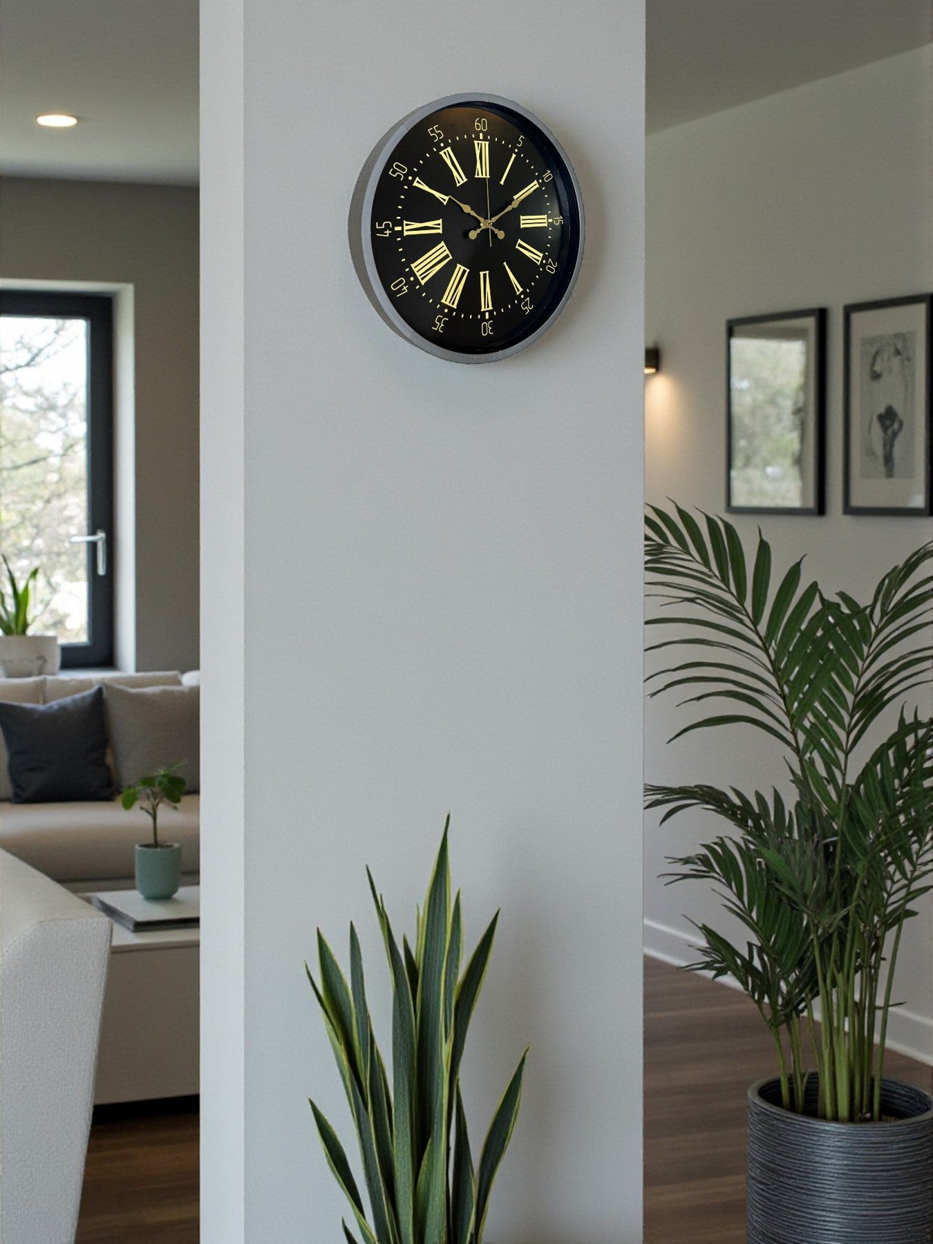 Zentime 36 Cm Gri Dekoratif Duvar Saati