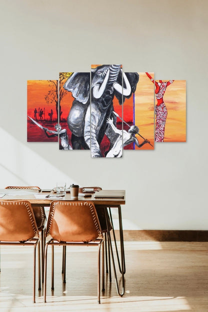 Filler ve İnsanlar 5 Parçalı Mdf Tablo 60 x 100