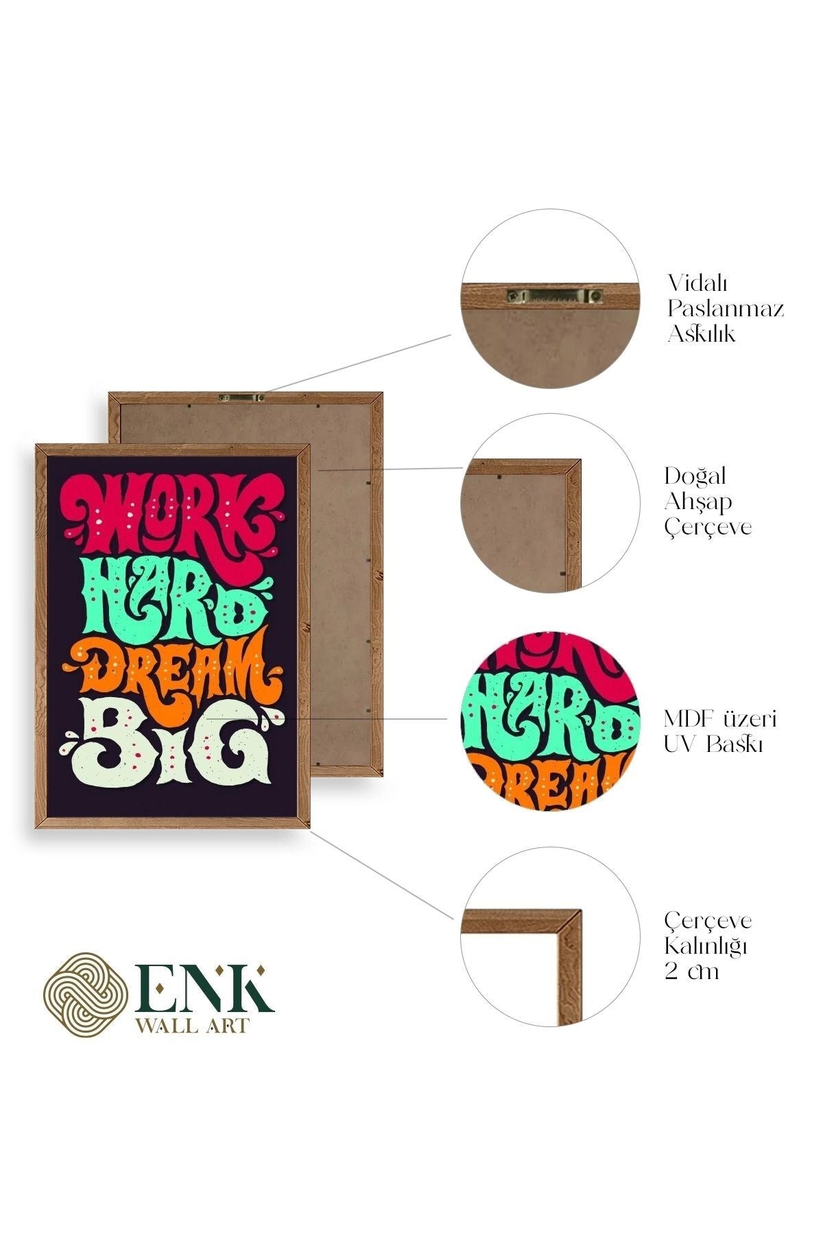 Motto Ahşap Çerçeveli Tablo 50 x 70