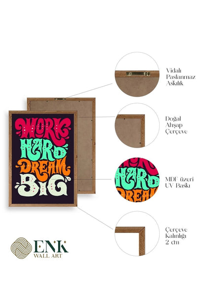 Motto Ahşap Çerçeveli Tablo 50 x 70