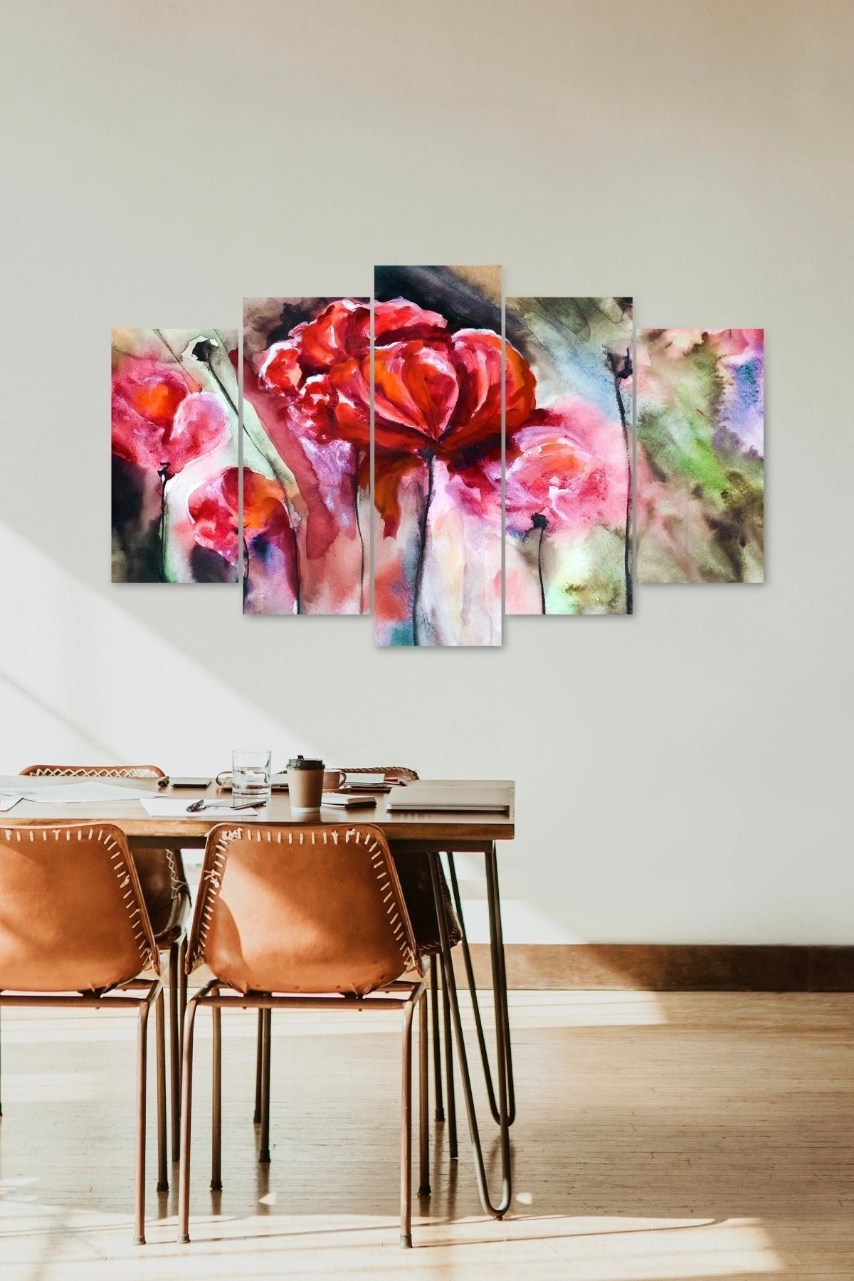 Güller 5 Parçalı Mdf Tablo 60 x 100