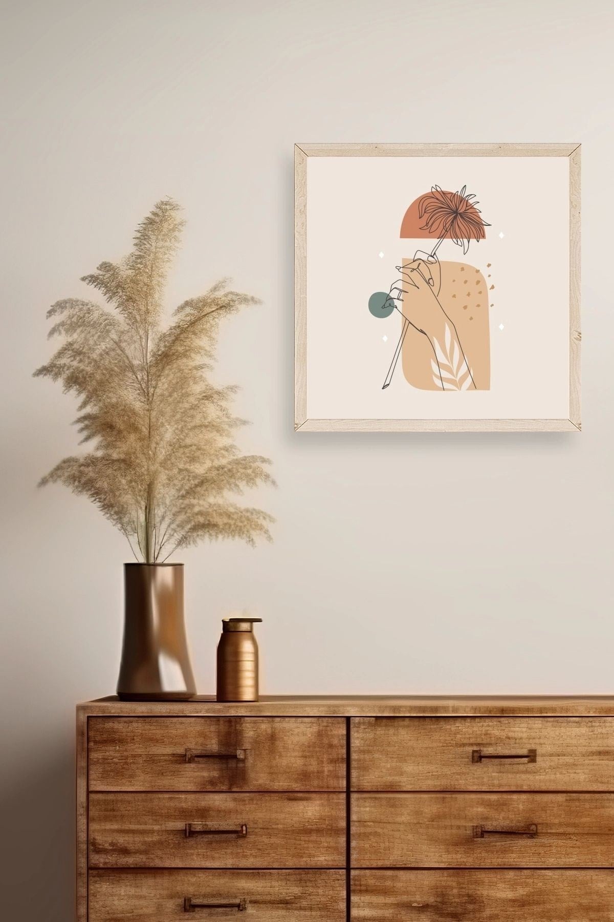 Modern Ahşap Çerçeveli Tablo 50 x 50