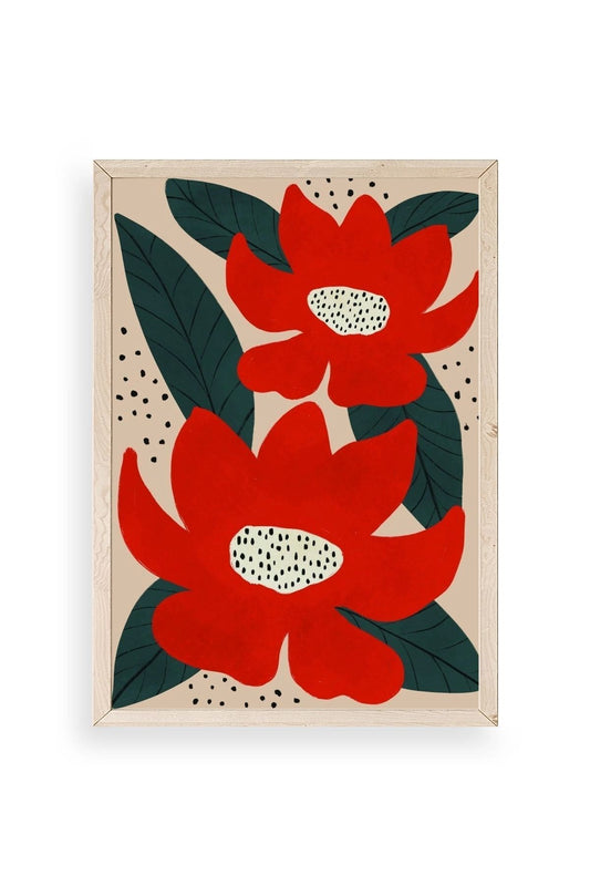 Çiçek Ahşap Çerçeveli Tablo 17 x 23