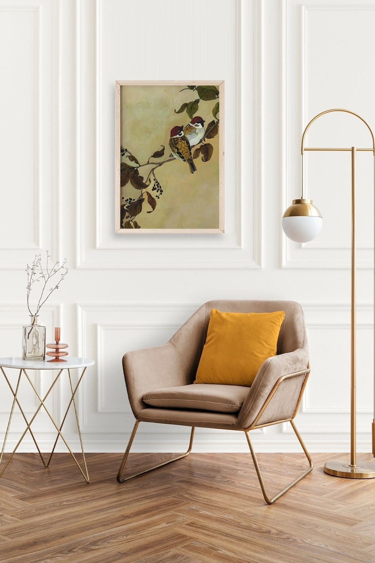 Kuş Ahşap Çerçeveli Tablo 23 x 30