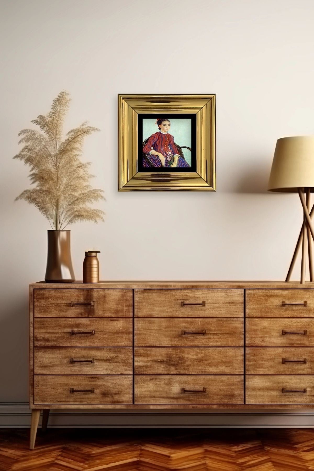 Van Gogh Çerçeveli Taş Tablo 20 cm