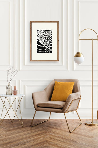 Çiçek Ahşap Çerçeveli Tablo 50 x 70