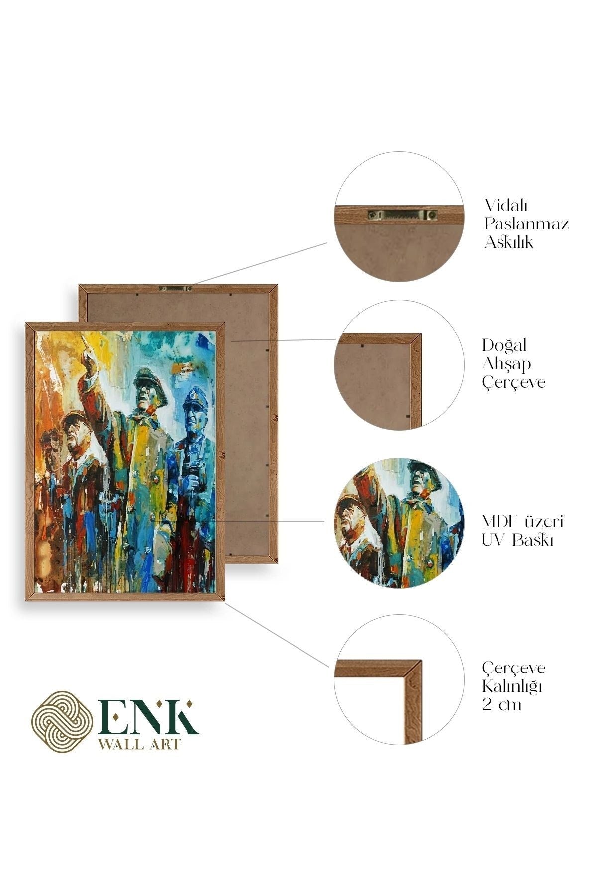 Atatürk Ahşap Çerçeveli Tablo 30 x 42