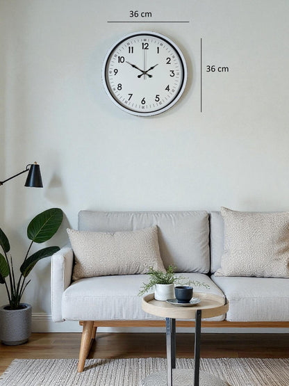 Zentime 36 Cm Beyaz Dekoratif Duvar Saati
