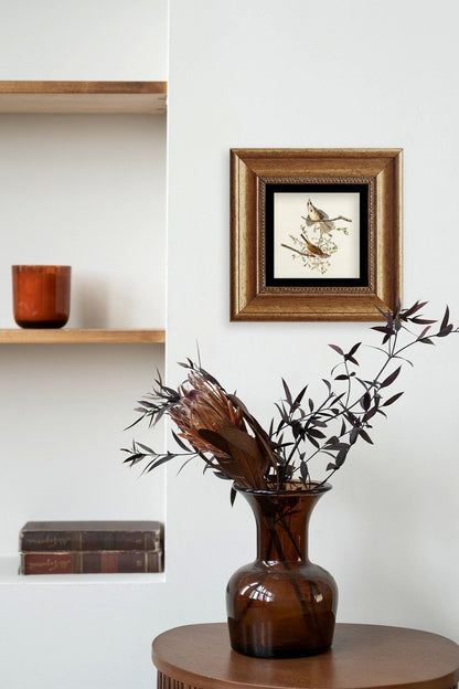 Yabani Dal Serçe Çerçeveli Taş Tablo 20 cm