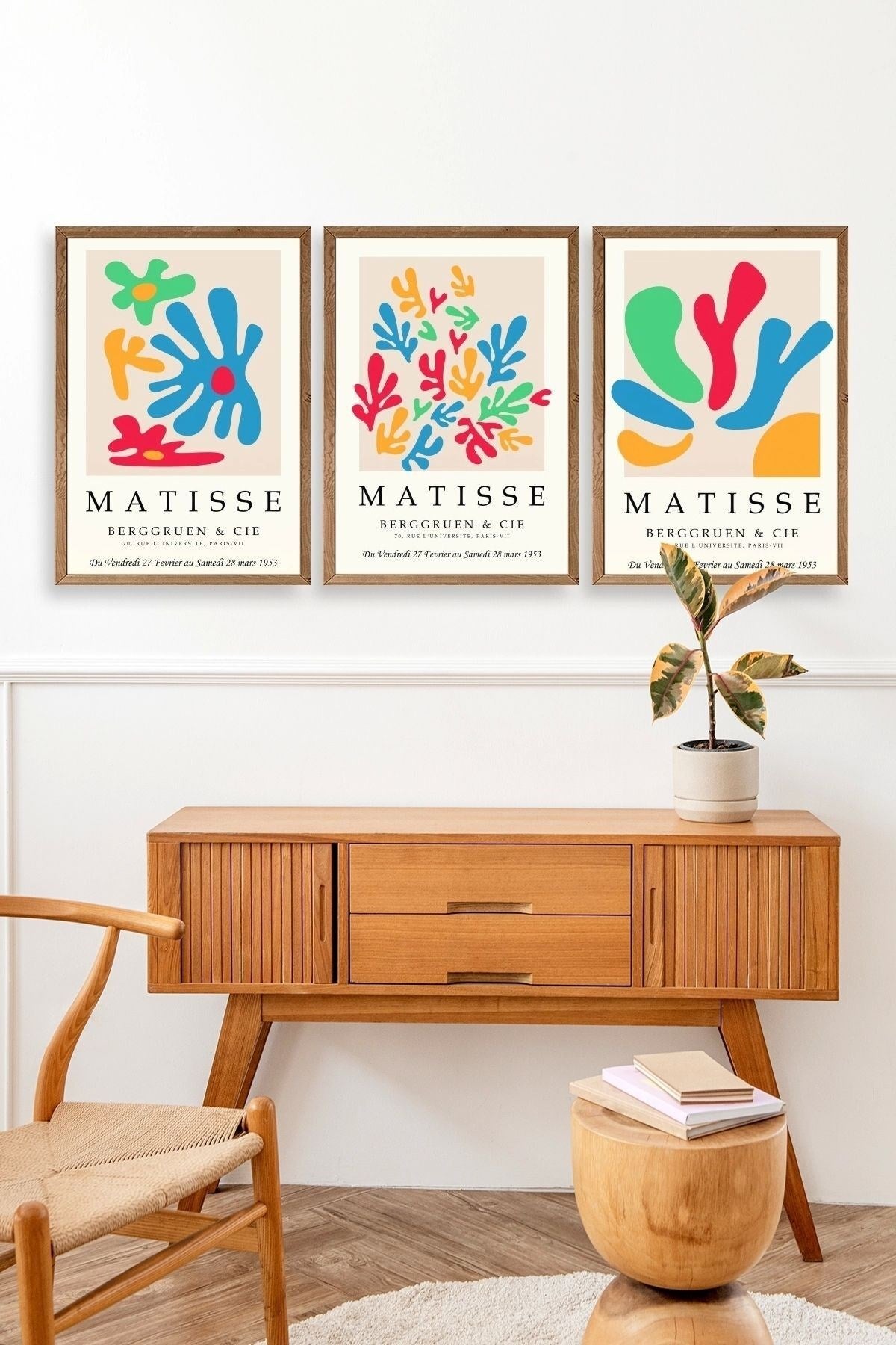 Matisse Üçlü Ahşap Çerçeveli Tablo 40 x 60