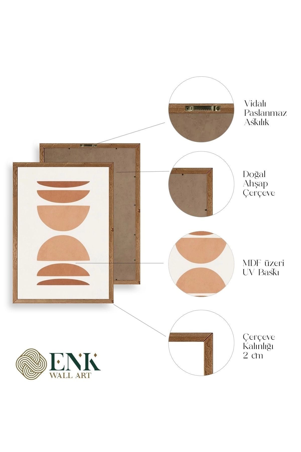 Modern Üçlü Ahşap Çerçeveli Tablo 23 x 30