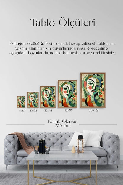 Soyut Ahşap Çerçeveli Tablo 23 x 30