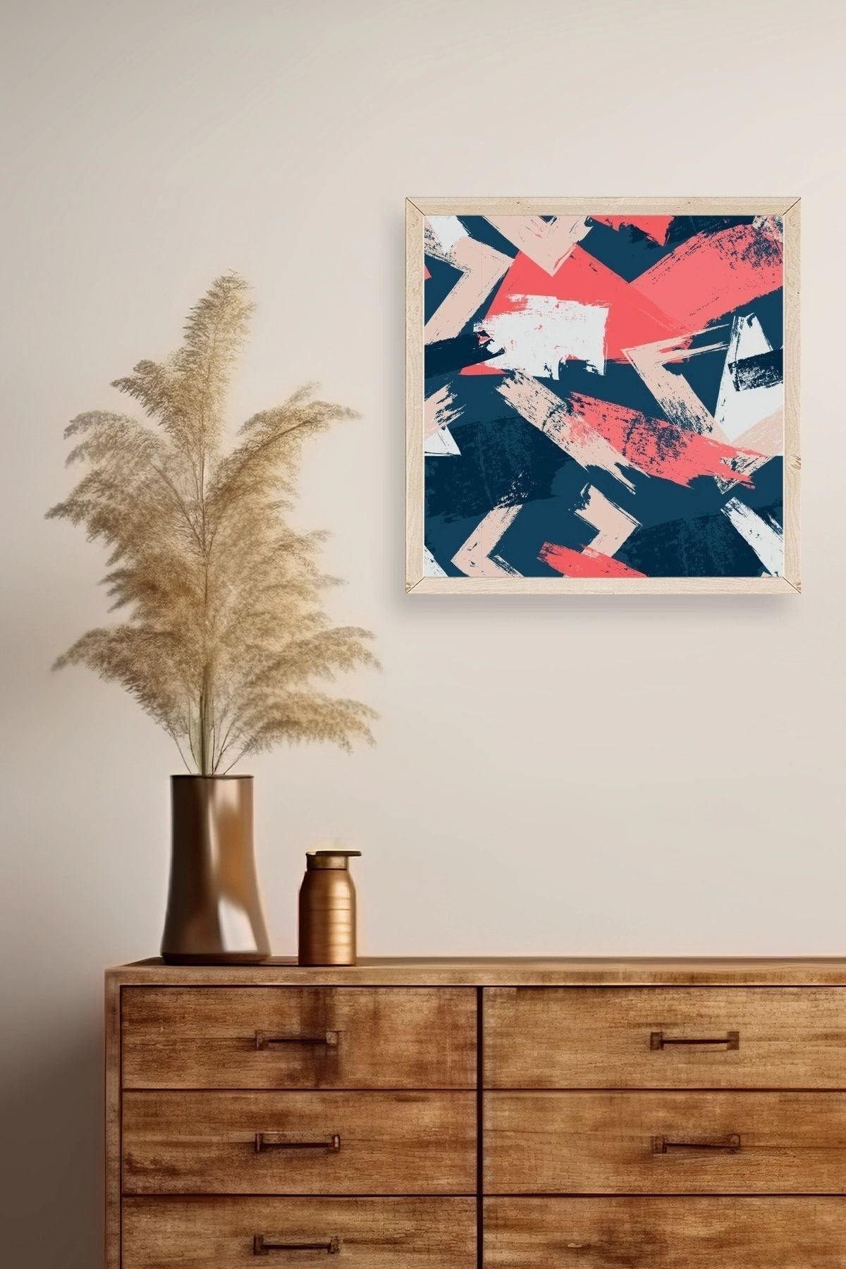 Modern Ahşap Çerçeveli Tablo 50 x 50