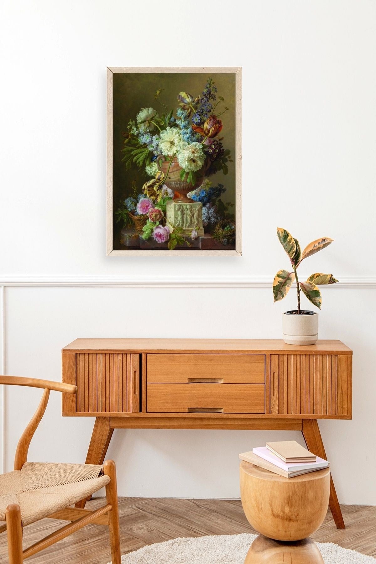 Çiçekler Ahşap Çerçeveli Tablo 23 x 30