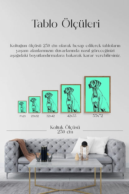 Köpek Ahşap Çerçeveli Tablo 30 x 42