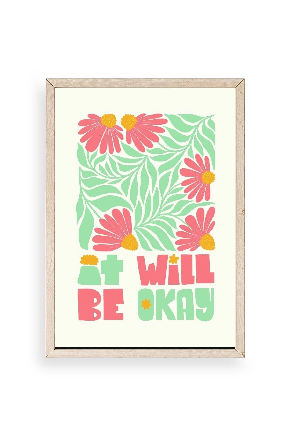 Motto Ahşap Çerçeveli Tablo 17 x 23