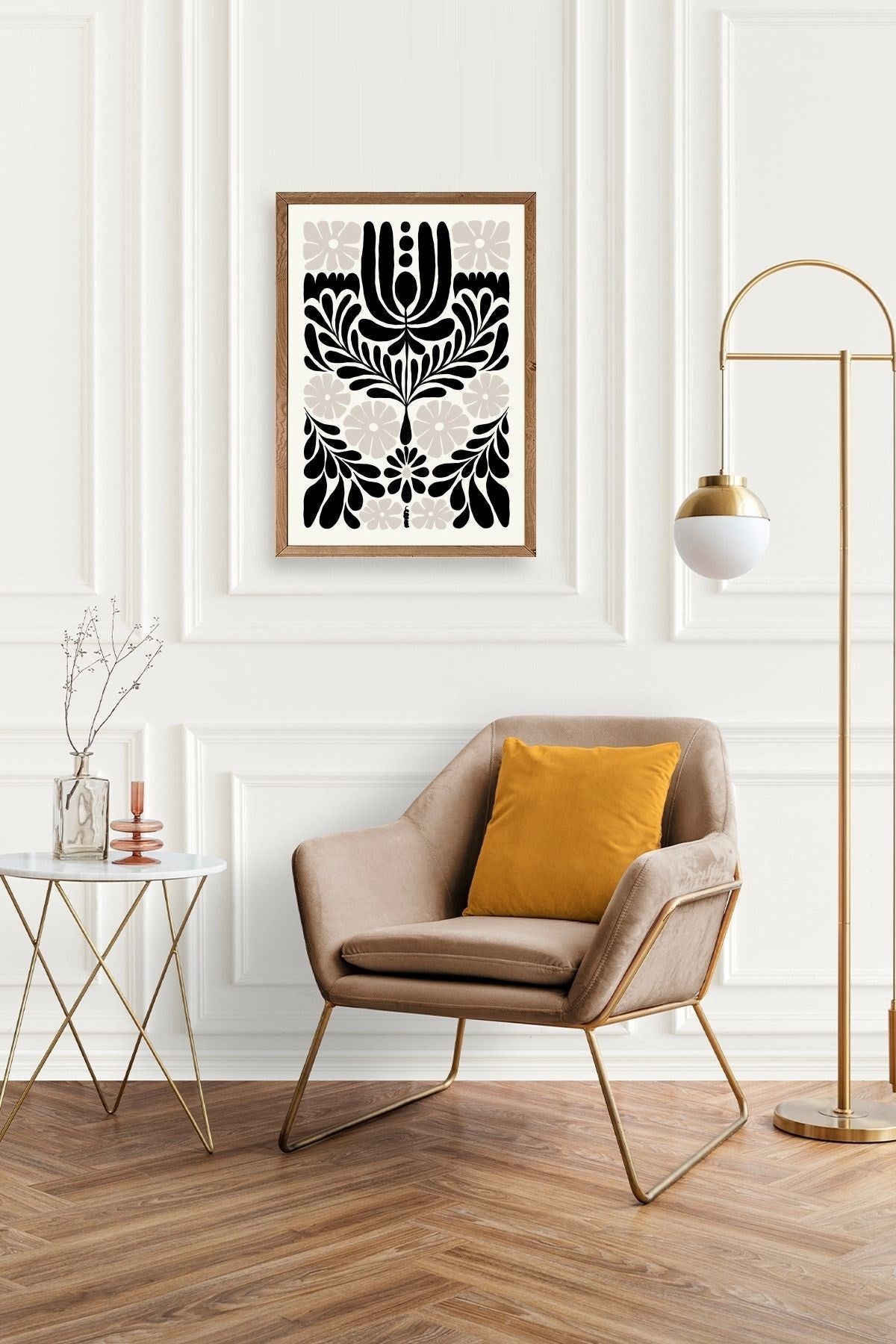 Çiçek Ahşap Çerçeveli Tablo 30 x 42