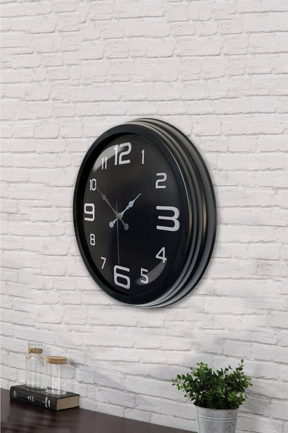 Zentime 40 Cm Siyah Şık Duvar Saati