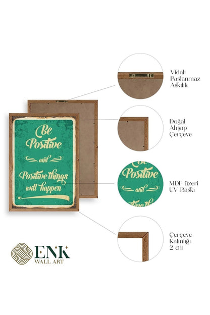 Motto Ahşap Çerçeveli Tablo 23 x 30