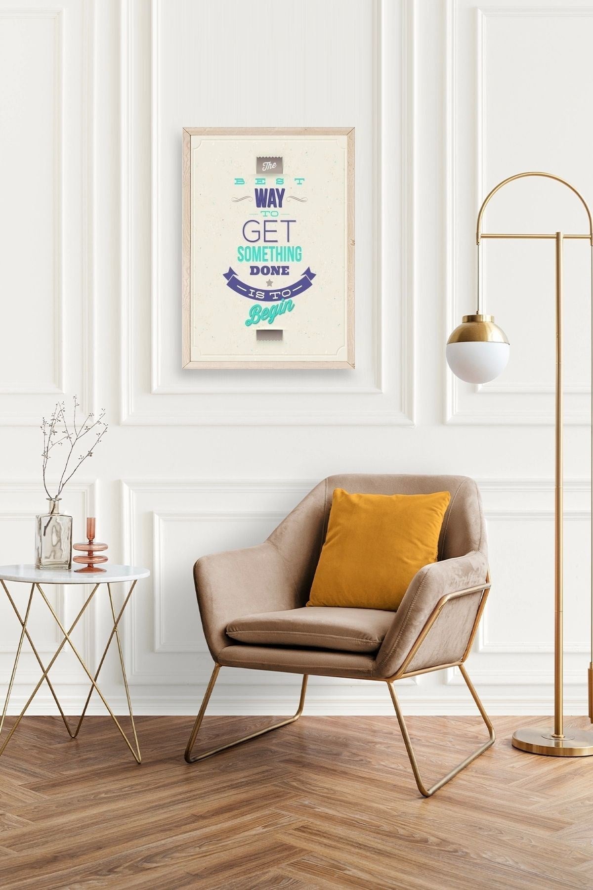 Motto Ahşap Çerçeveli Tablo 23 x 30