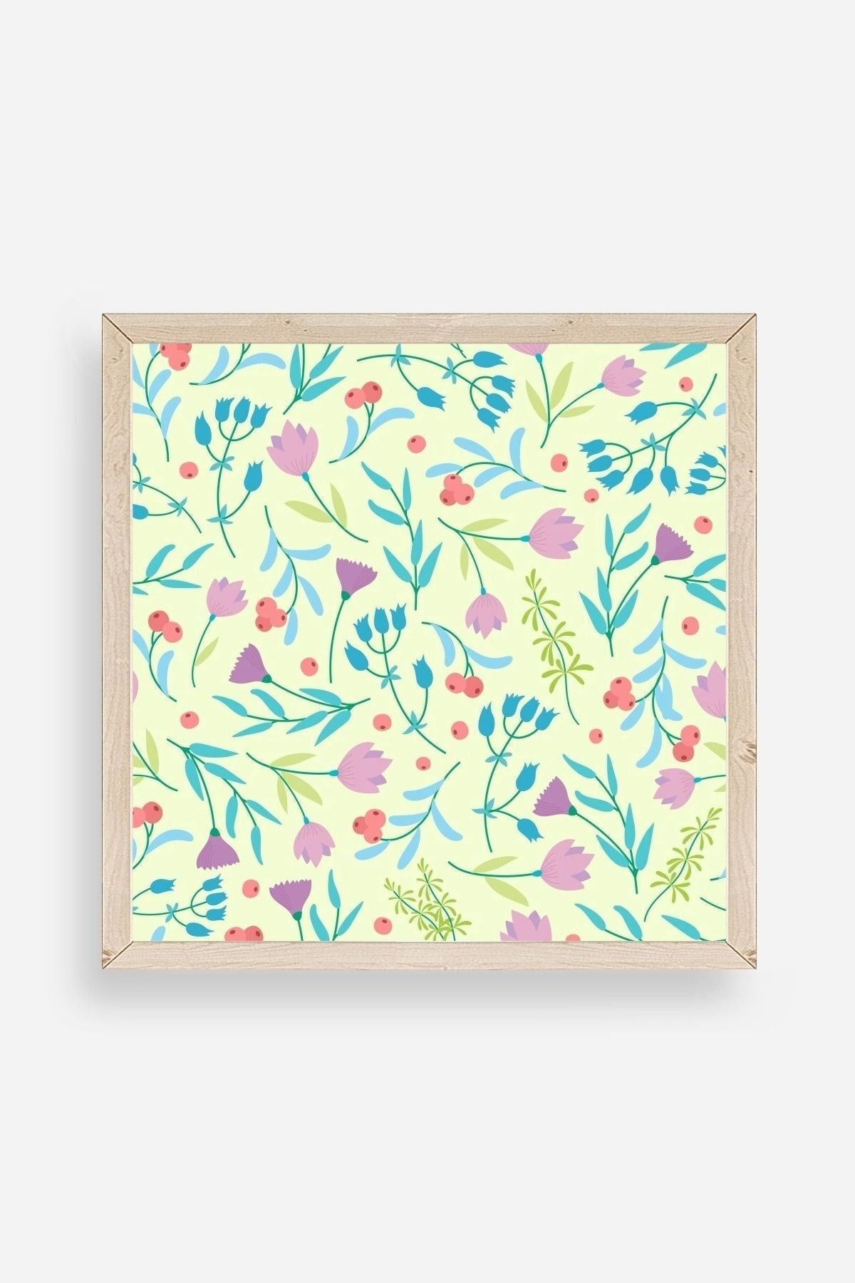 Çiçek Ahşap Çerçeveli Tablo 50 x 50