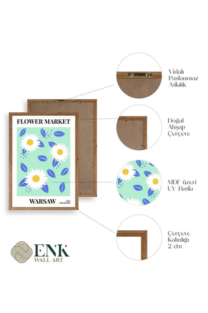 Çiçek Ahşap Çerçeveli Tablo 23 x 30