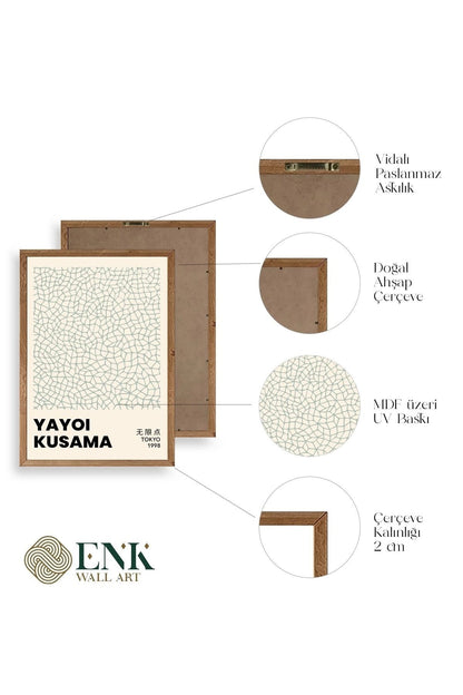 Yayoi Kusama Ahşap Çerçeveli Tablo 50 x 70
