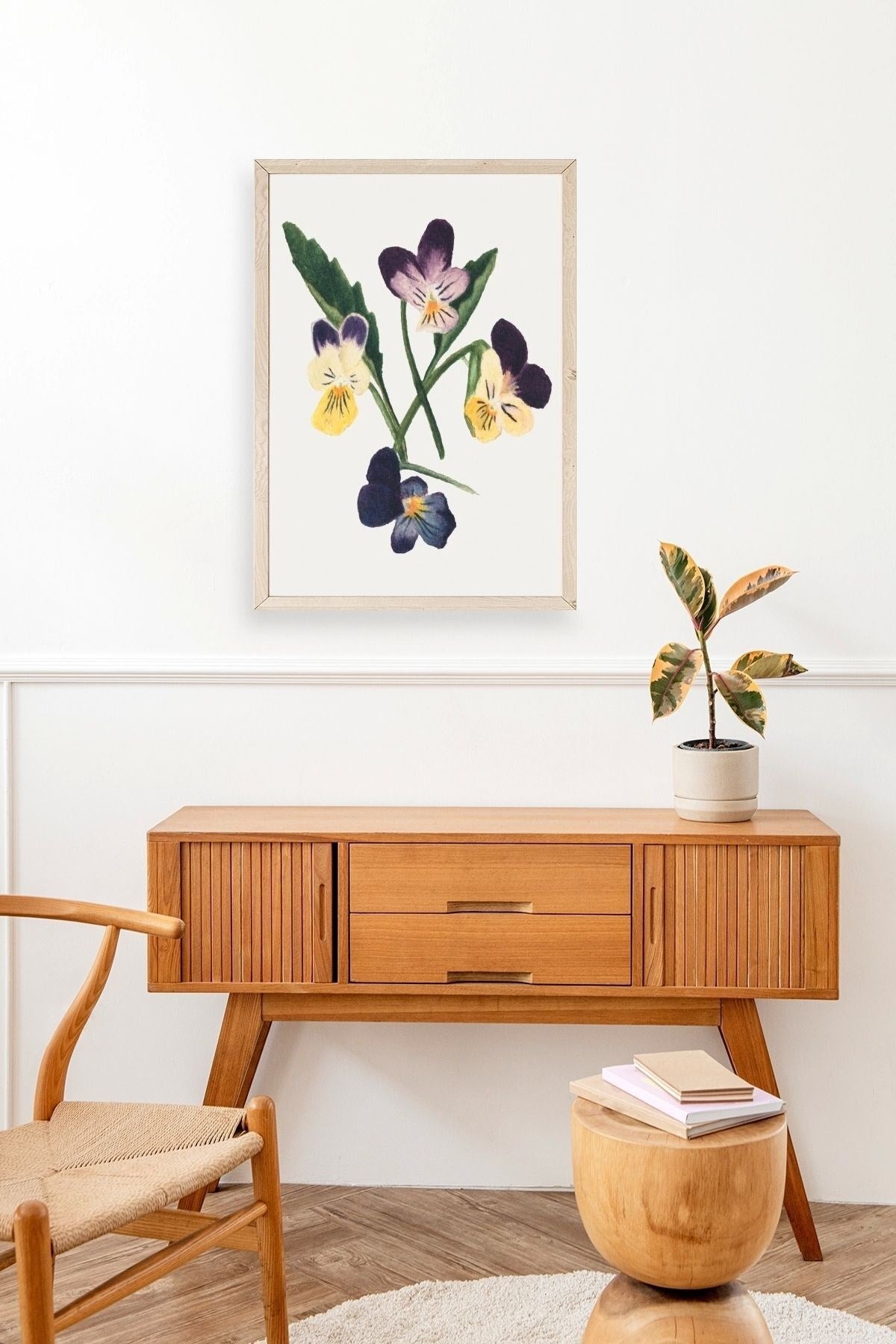 Çiçekler Ahşap Çerçeveli Tablo 30 x 42