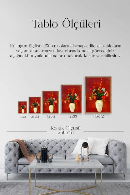 Vazoda Çiçek Ahşap Çerçeveli Tablo 23 x 30