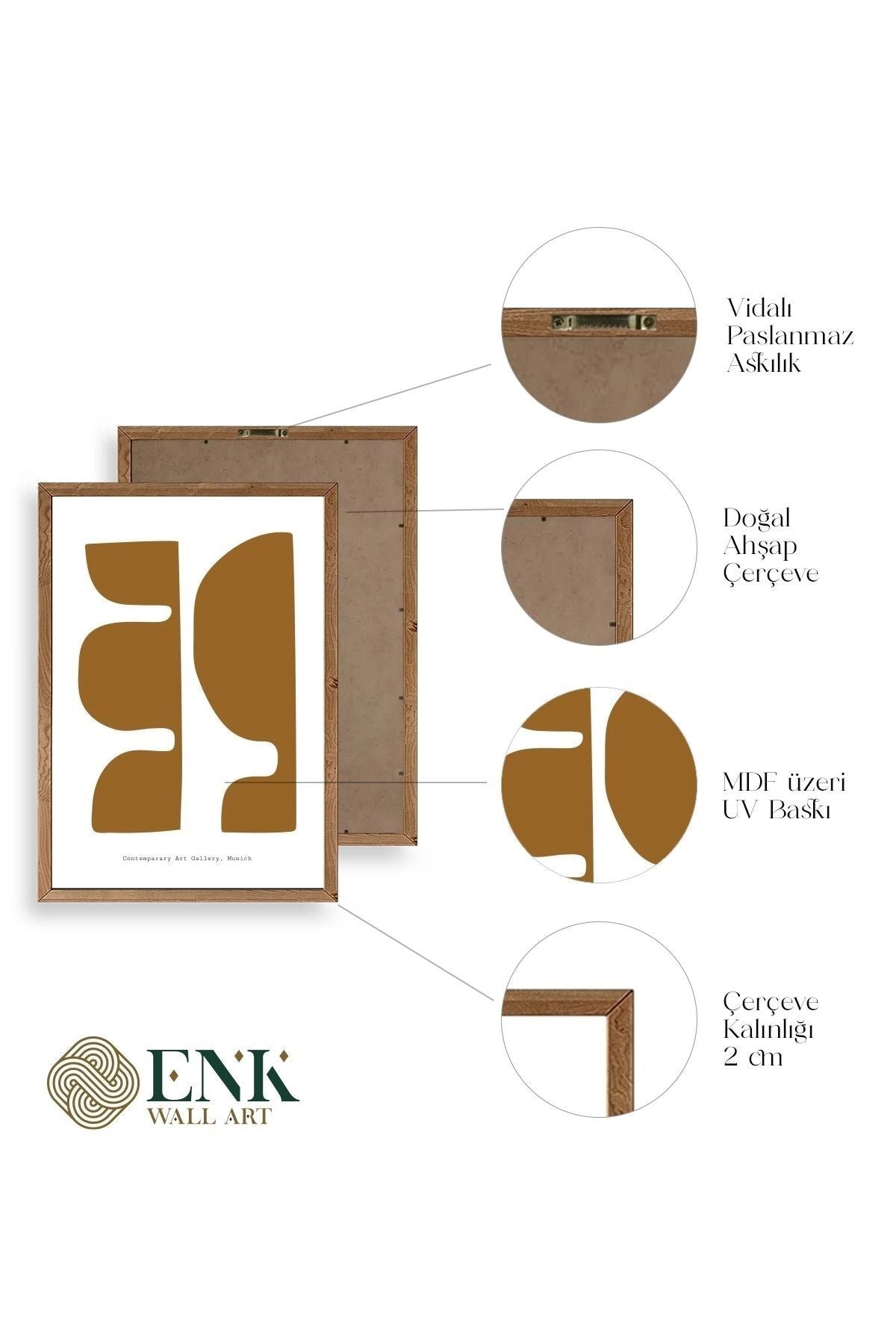 Soyut Ahşap Çerçeveli Tablo 23 x 30