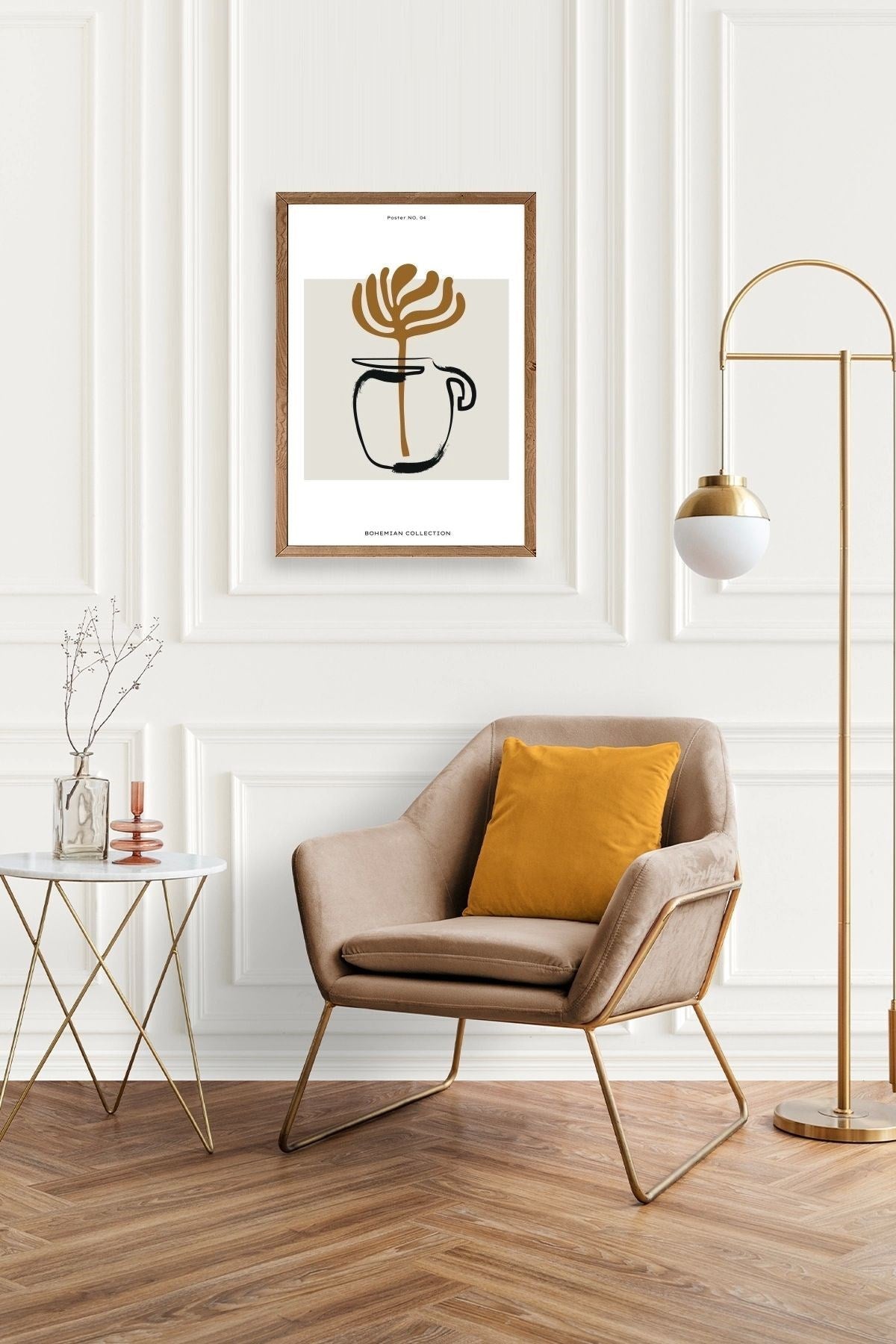 Kahve Ahşap Çerçeveli Tablo 50 x 70