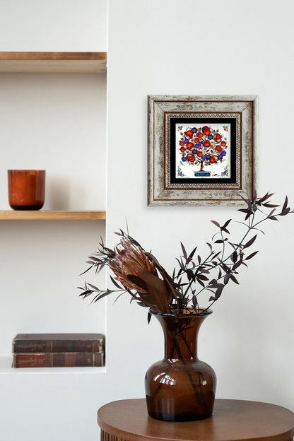 Bereket Ağacı Çerçeveli Taş Tablo 20 cm