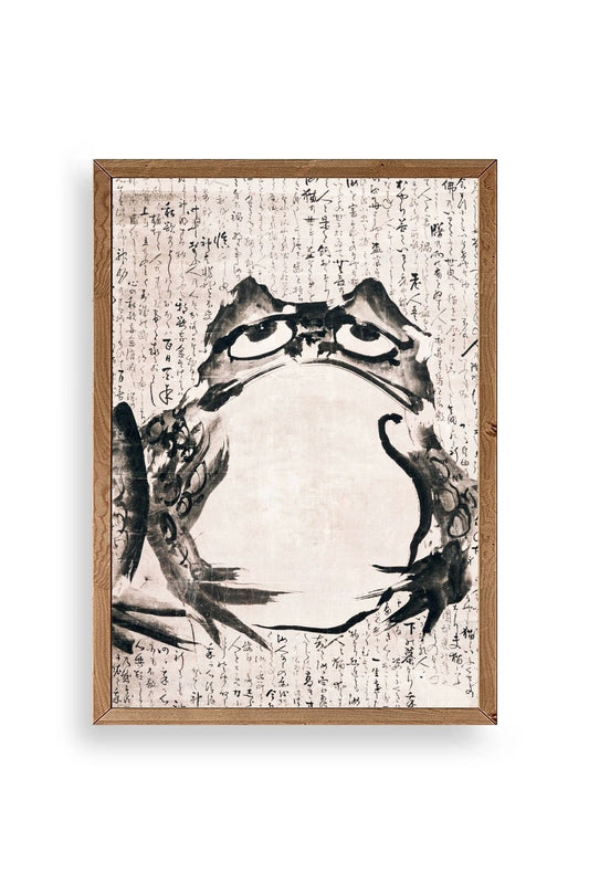 Kurbağa Ahşap Çerçeveli Tablo 50 x 70