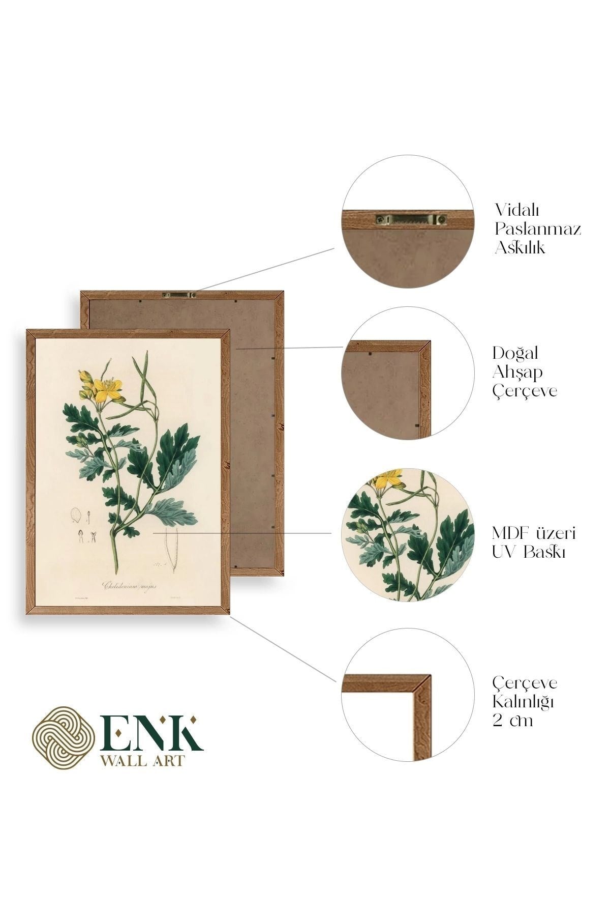 Çiçek Ahşap Çerçeveli Tablo 23 x 30