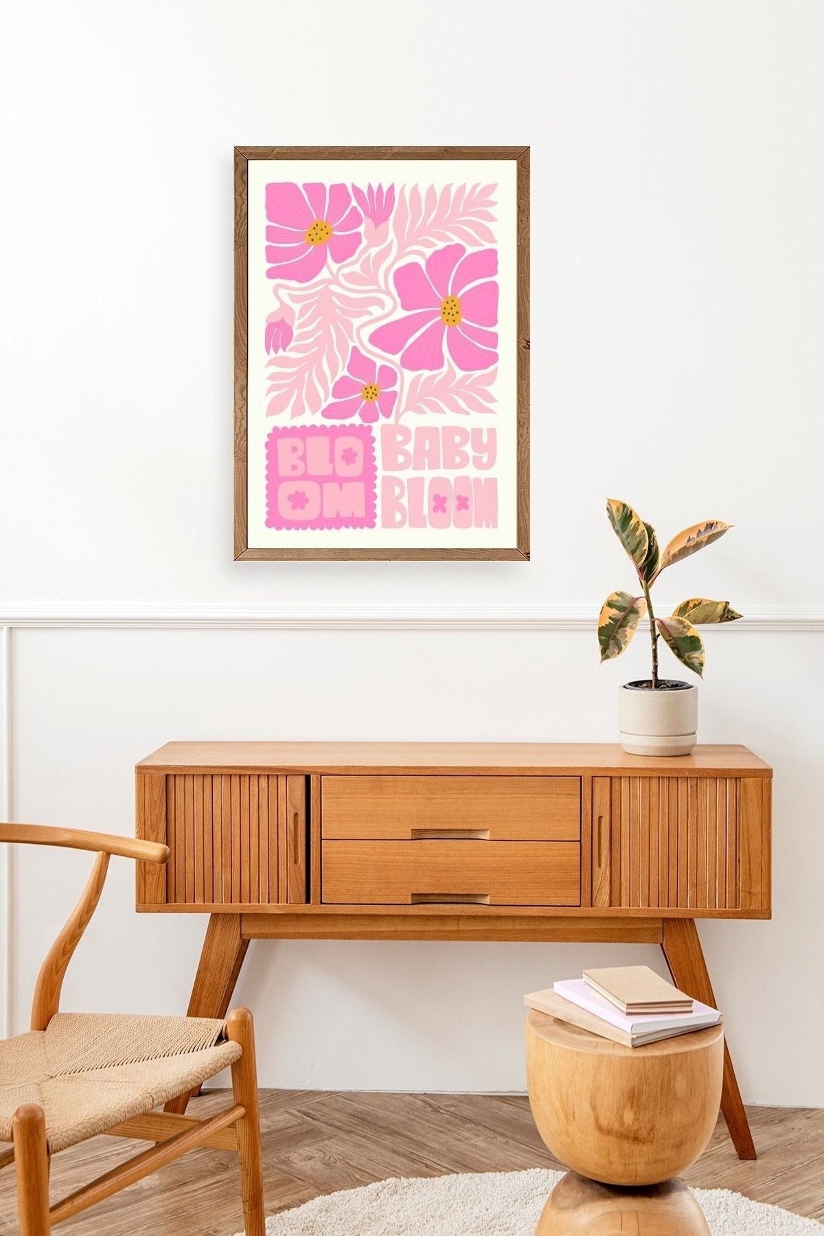 Çiçek Ahşap Çerçeveli Tablo 30 x 42