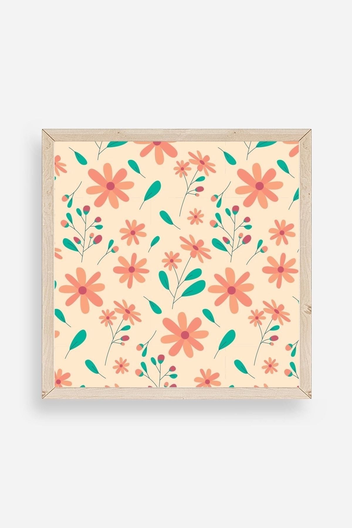 Çiçek Ahşap Çerçeveli Tablo 42 x 42