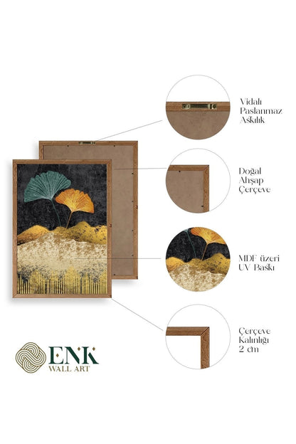 Manzara Üçlü Ahşap Çerçeveli Tablo 23 x 30