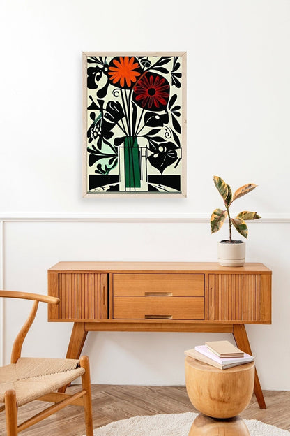 Çiçek Ahşap Çerçeveli Tablo 50 x 70