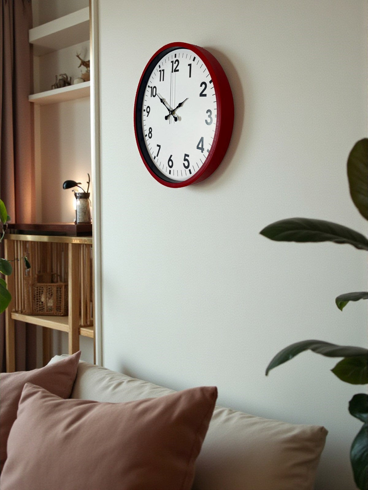 Zentime 36 Cm Kırmızı Dekoratif Duvar Saati