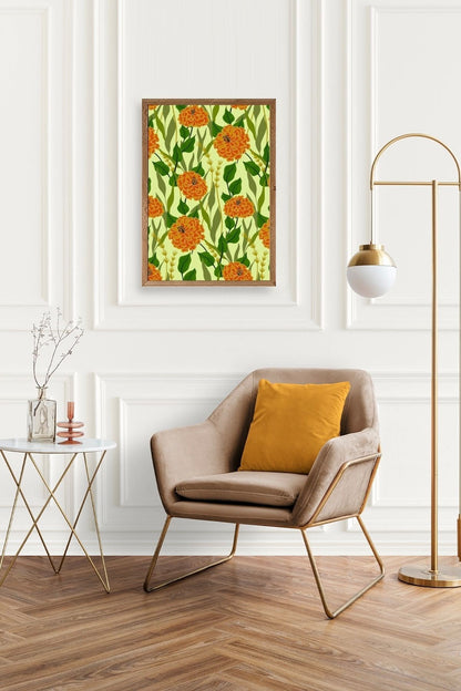 Çiçekler Ahşap Çerçeveli Tablo 30 x 42